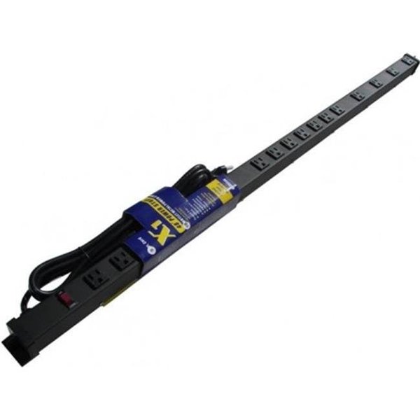 E-Dustry Inc e-dustry EPS-4189N1 18 Outlet Metal Power Strip; Black - 48 in. EPS-4189N1